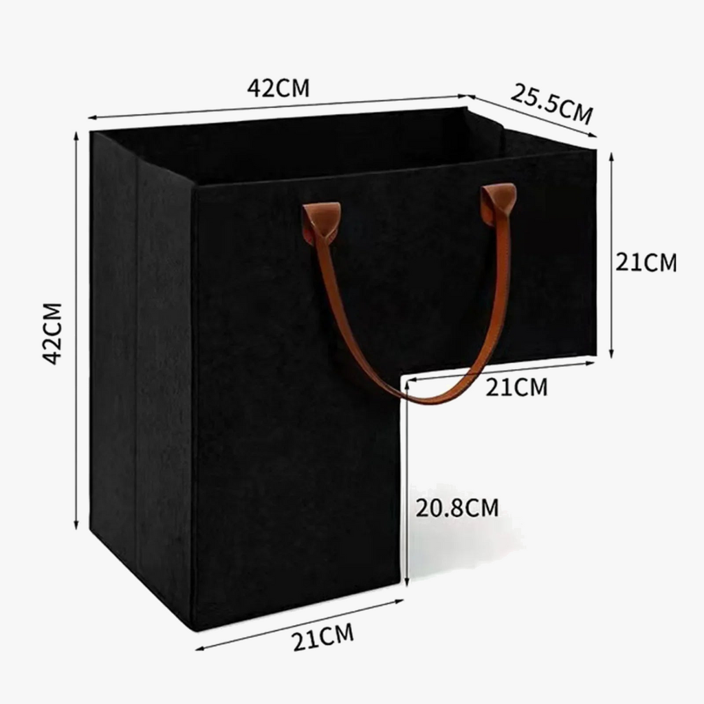 Folding felt basket for wood and clothing storage - view 6