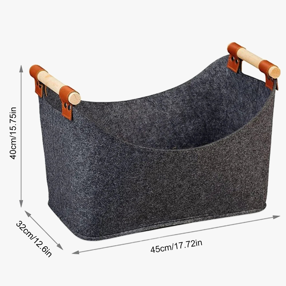 Folding felt basket for wood and clothing storage - view 8