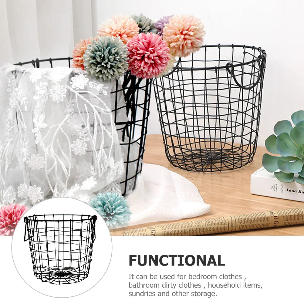 Woven iron mesh basket for modern storage - view 4