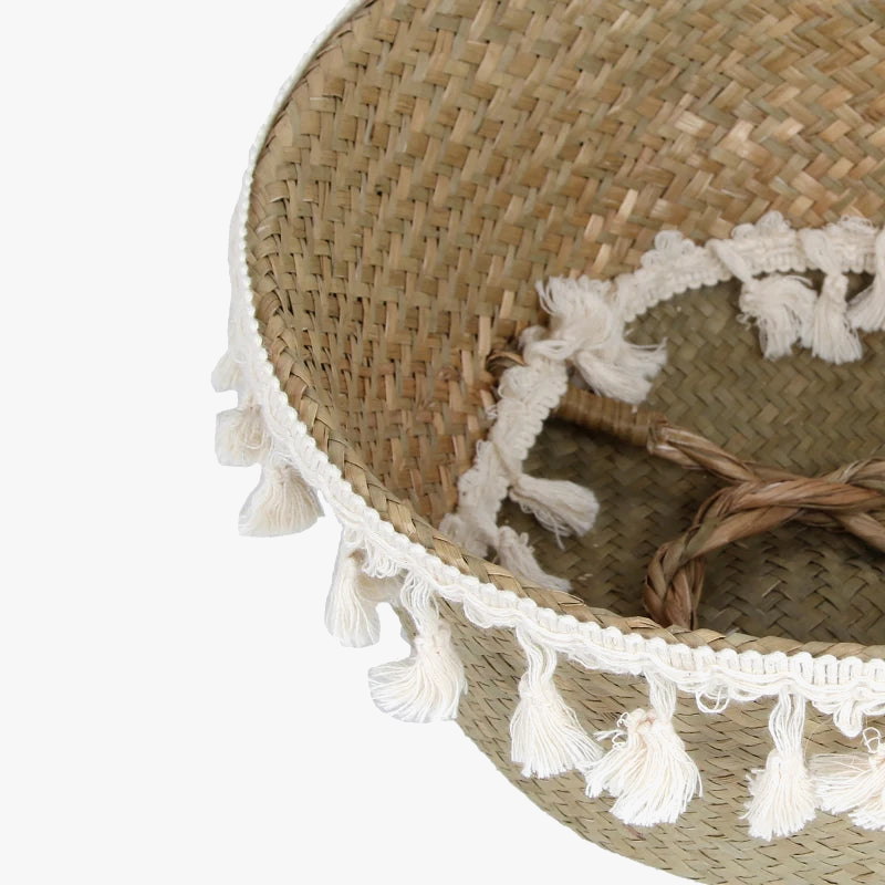Hand woven wicker basket for storage plants boho decor - view 2