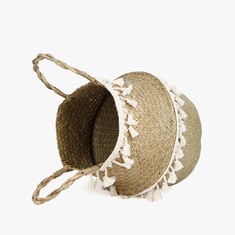 Hand woven wicker basket for storage plants boho decor - view 3