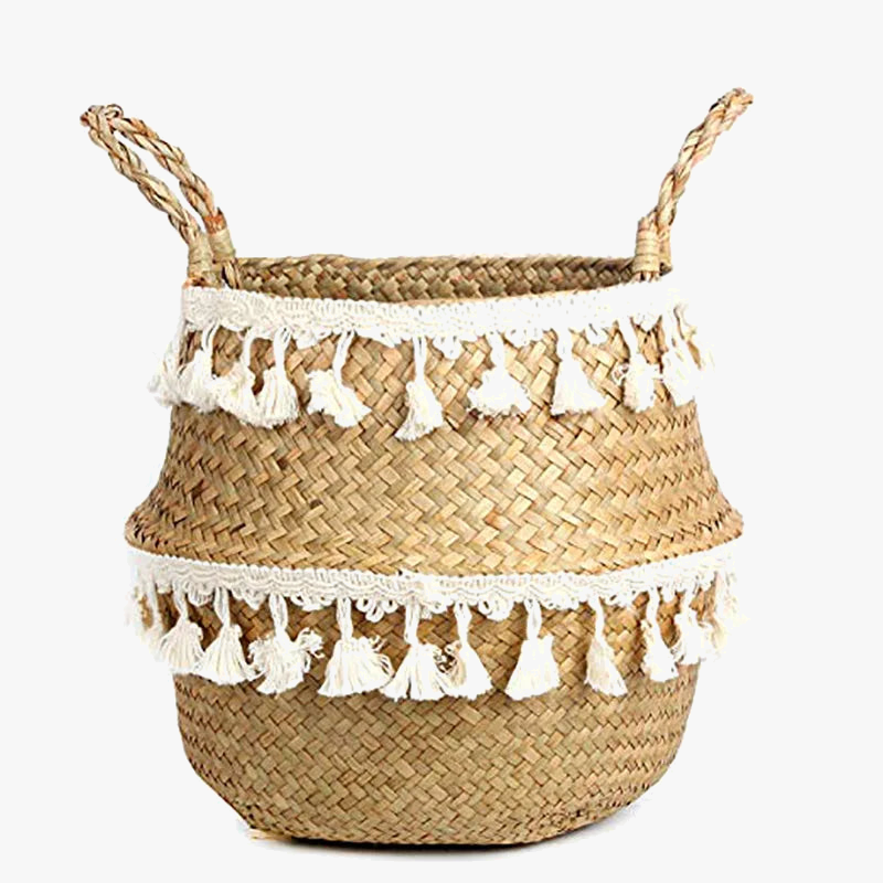 Hand woven wicker basket for storage plants boho decor - view 6