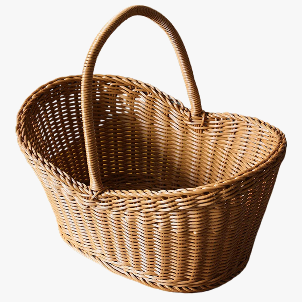 Rattan basket for picnic with practical handle - view 6