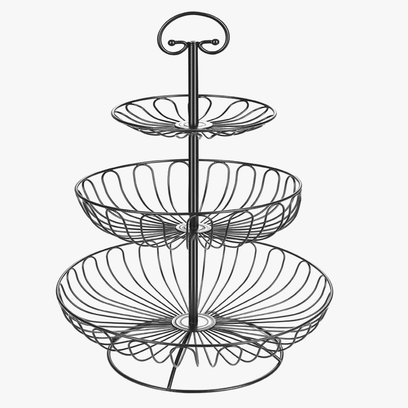 Three-level decorative and practical iron fruit basket - view 4