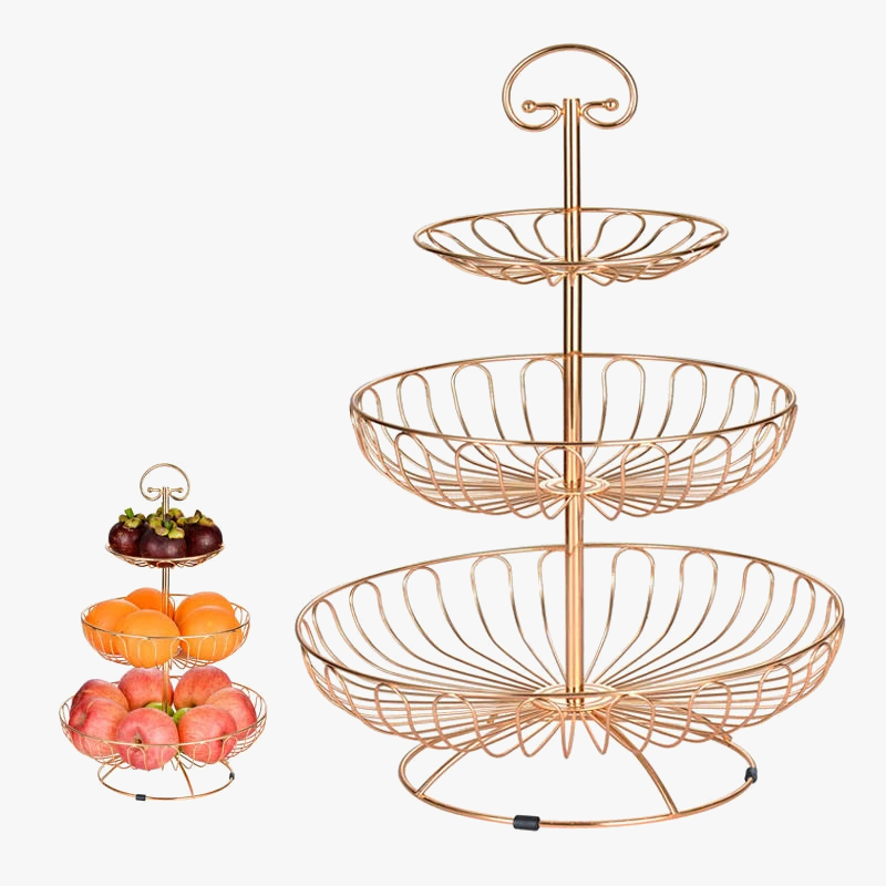 Three-level decorative and practical iron fruit basket - view 6
