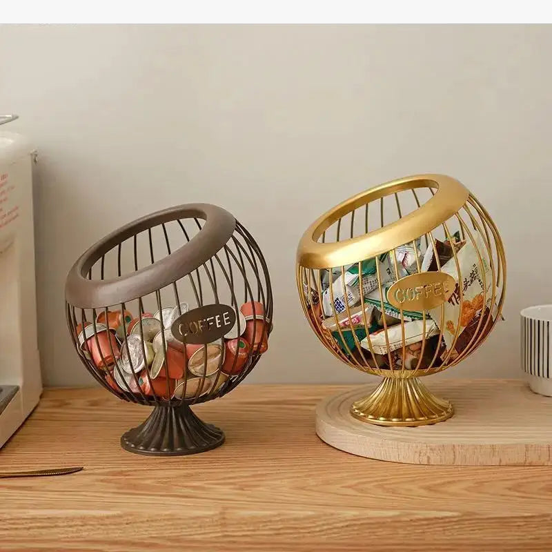 Elegant metal fruit basket for storage and decoration