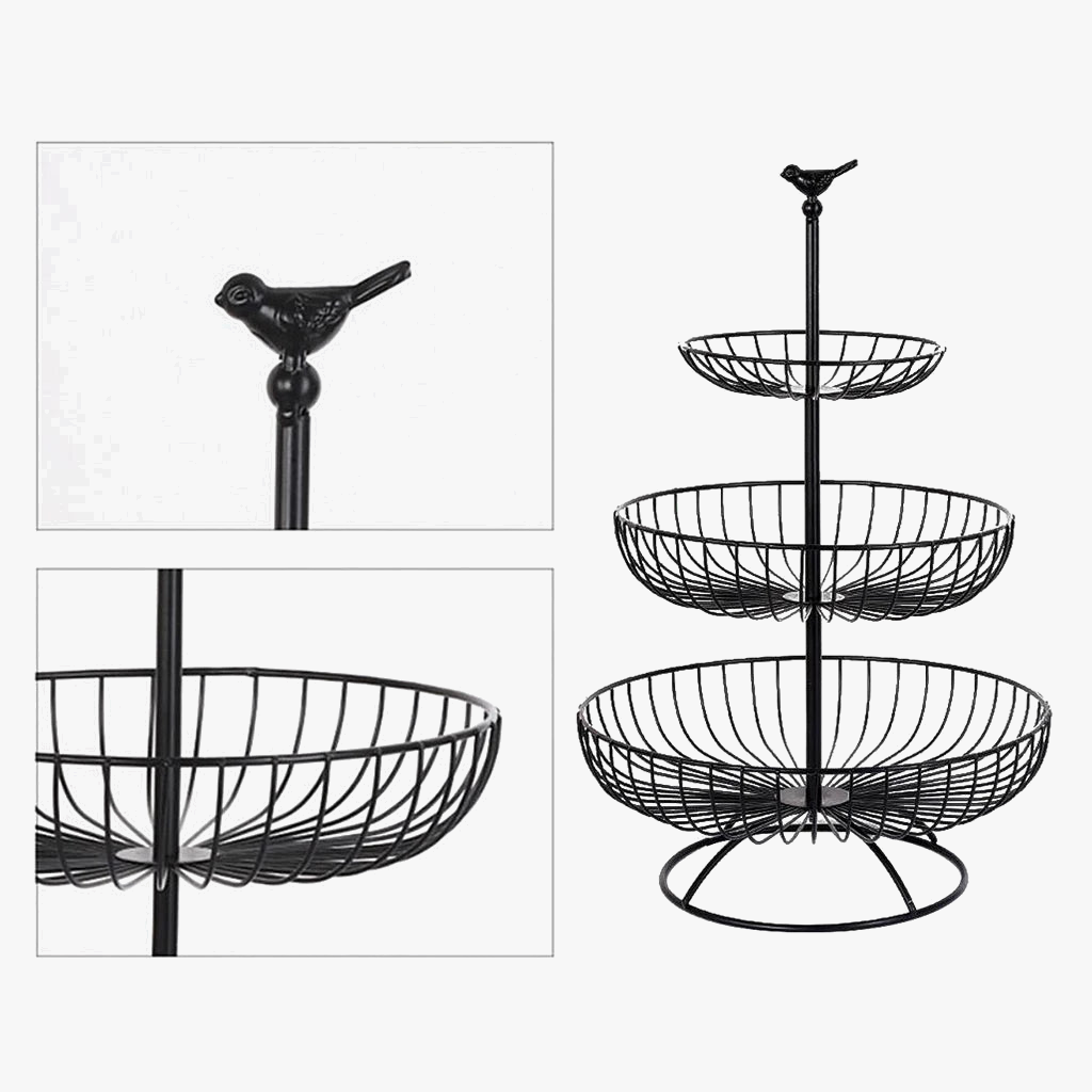 Three-level fruit basket for kitchen storage - view 4