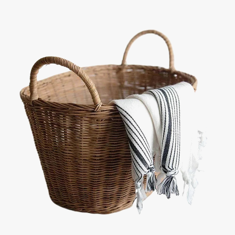 Natural multifunctional rattan cloth basket for storage and organization - view 6