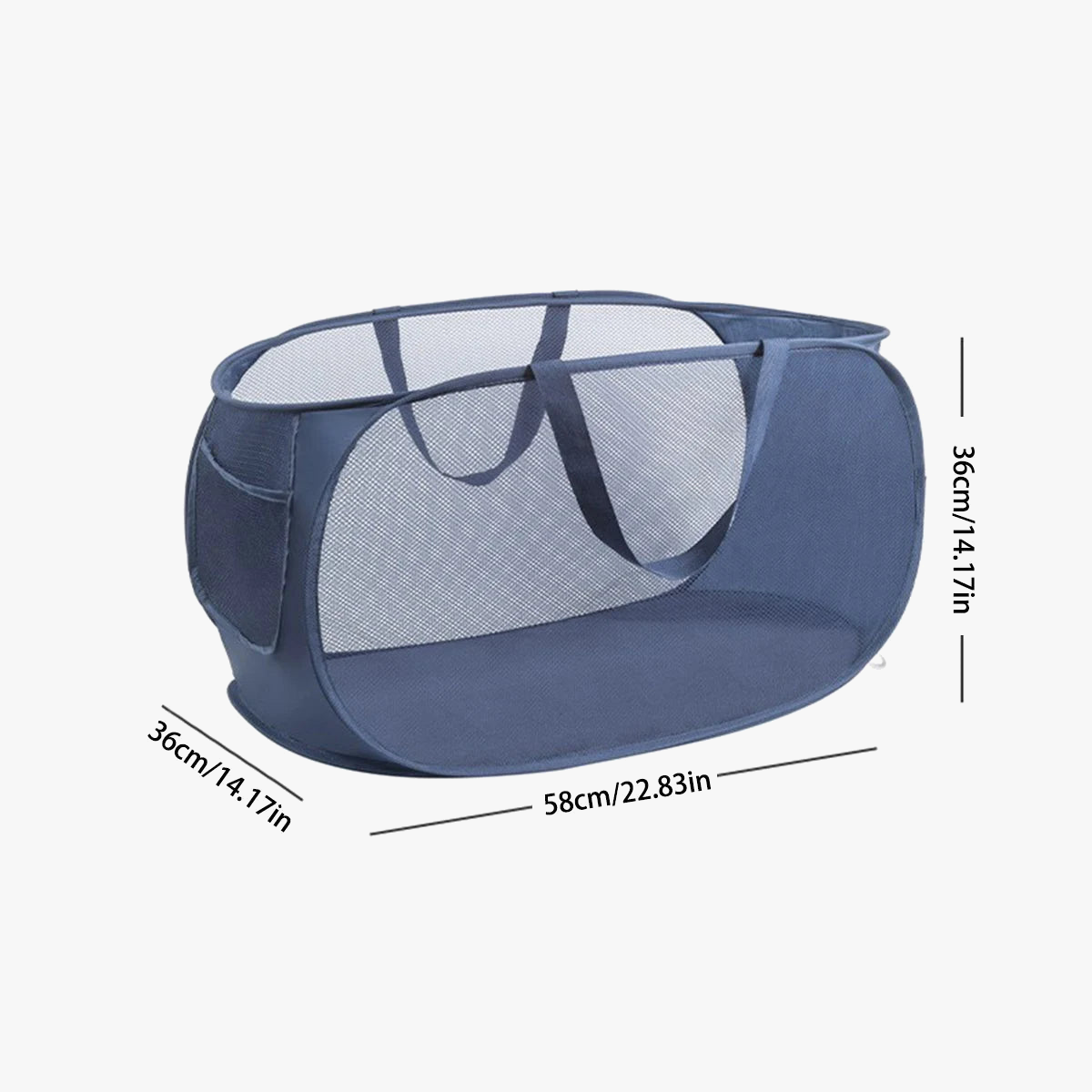 Foldable linen basket with practical handles and pockets - view 5