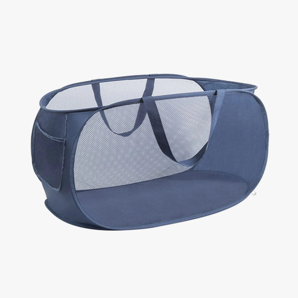 Foldable linen basket with practical handles and pockets - view 6