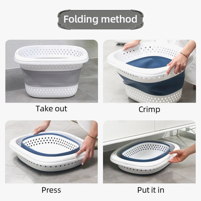 Plastic foldable linen basket for home storage - view 5
