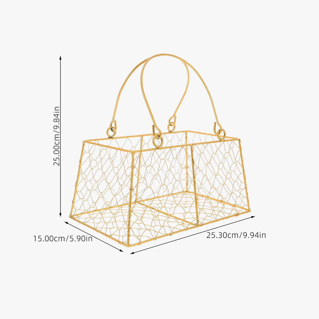 Hand basket metal for wedding with decorative handle - view 5