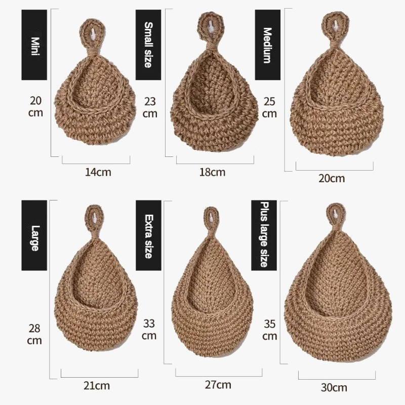 Hand woven wall basket for decorative fruits and vegetables - view 6