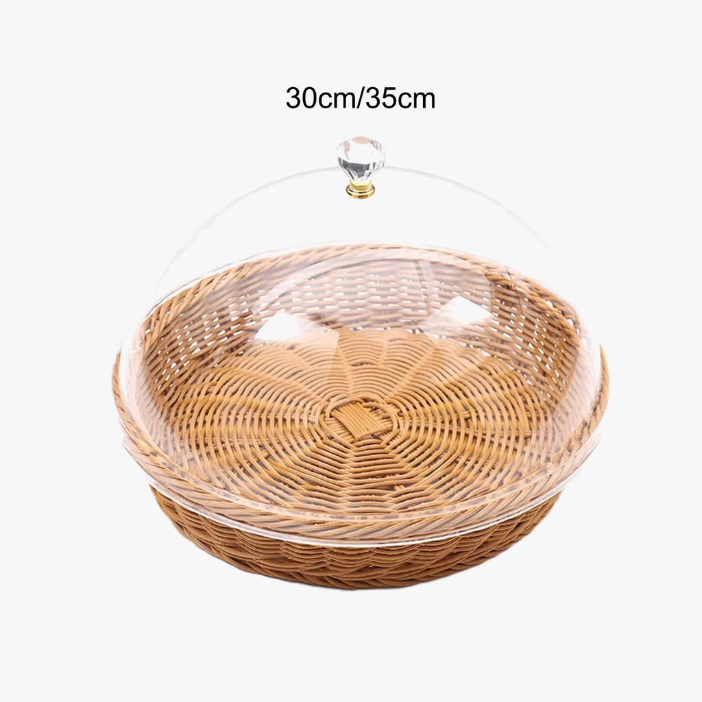 Woven bread basket with lid for service and fruit - view 2