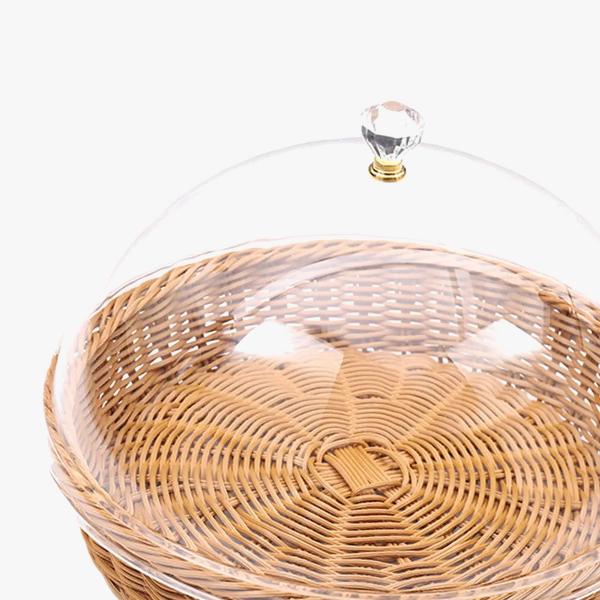 Woven bread basket with lid for service and fruit - view 5