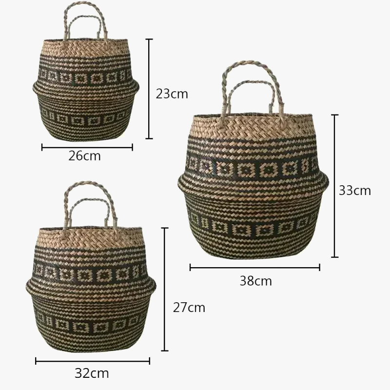 Folding rattan basket for storage and decoration - view 5