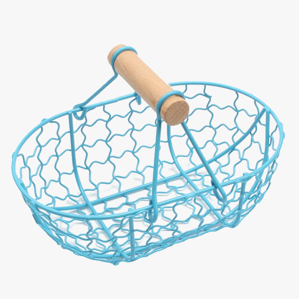 Retro metal basket with wooden handle for fruits and vegetables - view 7