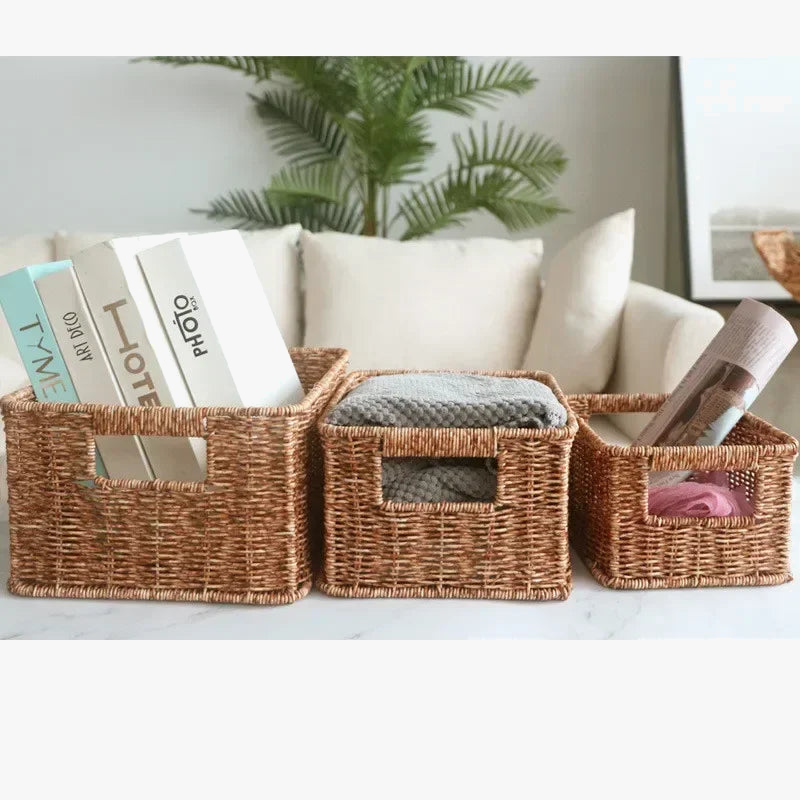 Rectangular rattan basket for various storage - view 2