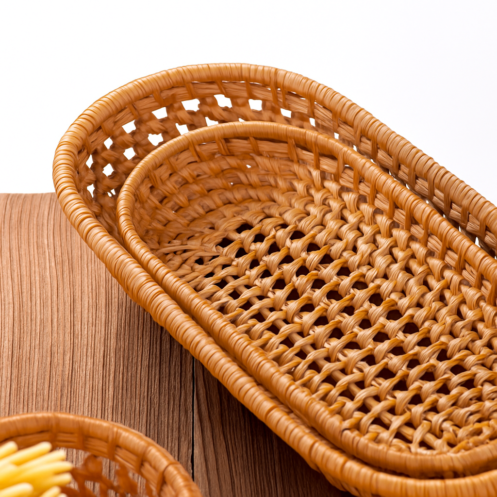 Hand woven basket for storing bread and fruit - view 7