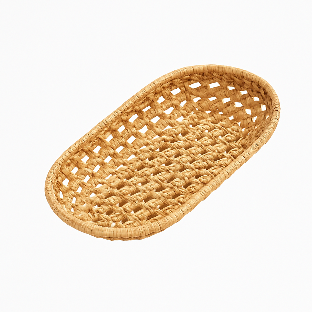 Hand woven basket for storing bread and fruit - view 8
