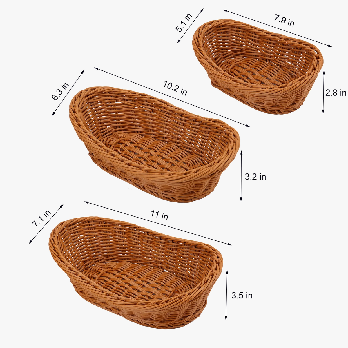 Oval braided basket for storing fruits and cosmetics - view 5