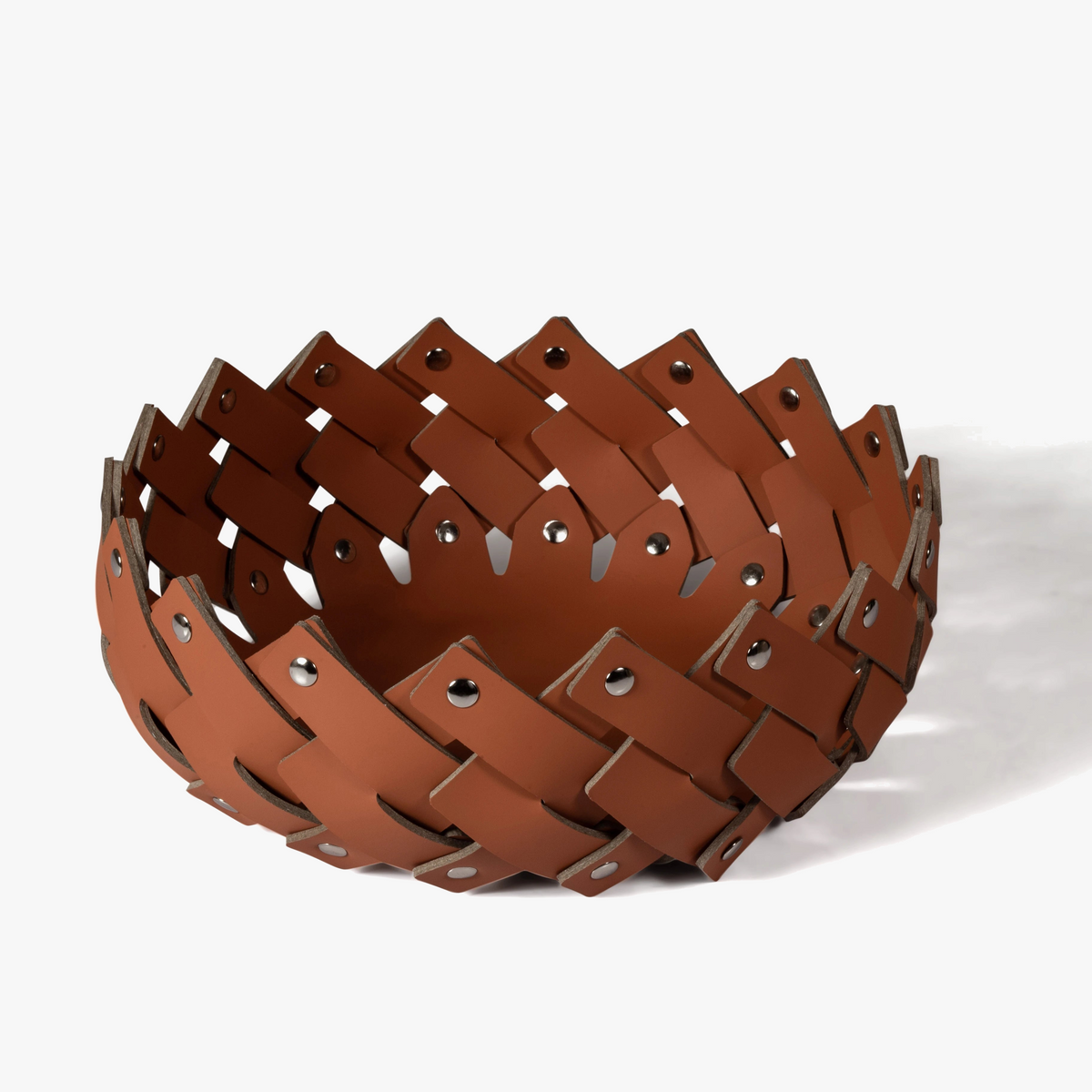 Luxury hand-made braided leather storage baskets