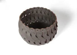 Luxury hand-made braided leather storage baskets - view 5