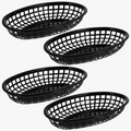 Plastic service baskets for fast reusable food