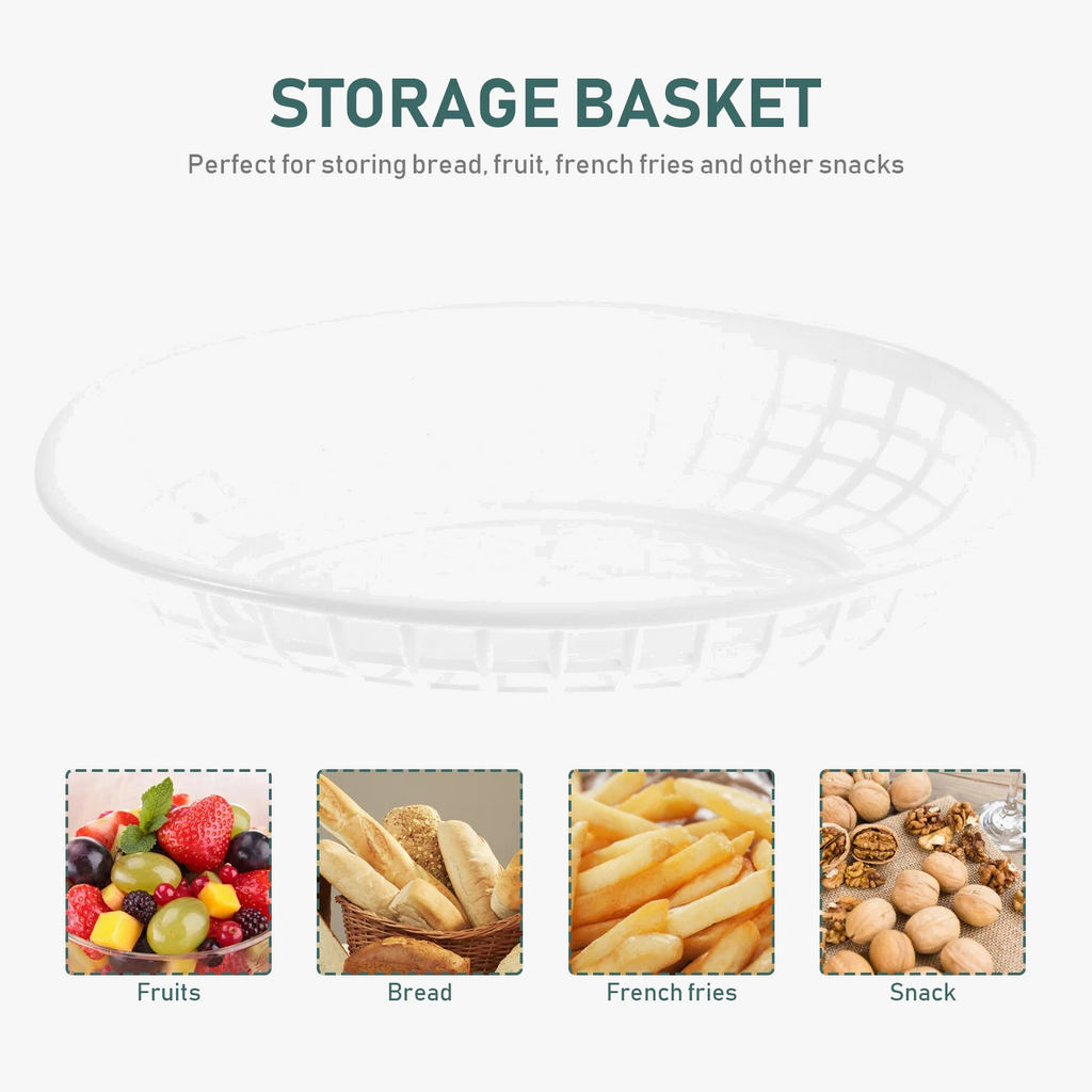 Plastic service baskets for fast reusable food - view 4