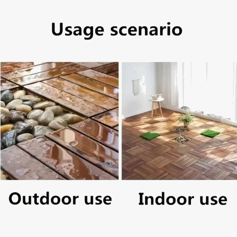 Wood-Look Interlocking Deck Tiles Slip-Resistant Waterproof - view 6