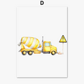 Wall painting fire truck ambulance plane decoration children