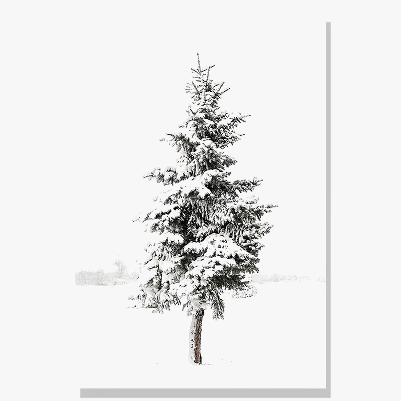 Nordic painting deer owl winter landscape sunny wall decor