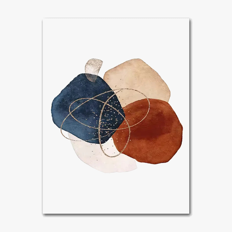 Oil-Painted Abstract Nordic Wall Painting