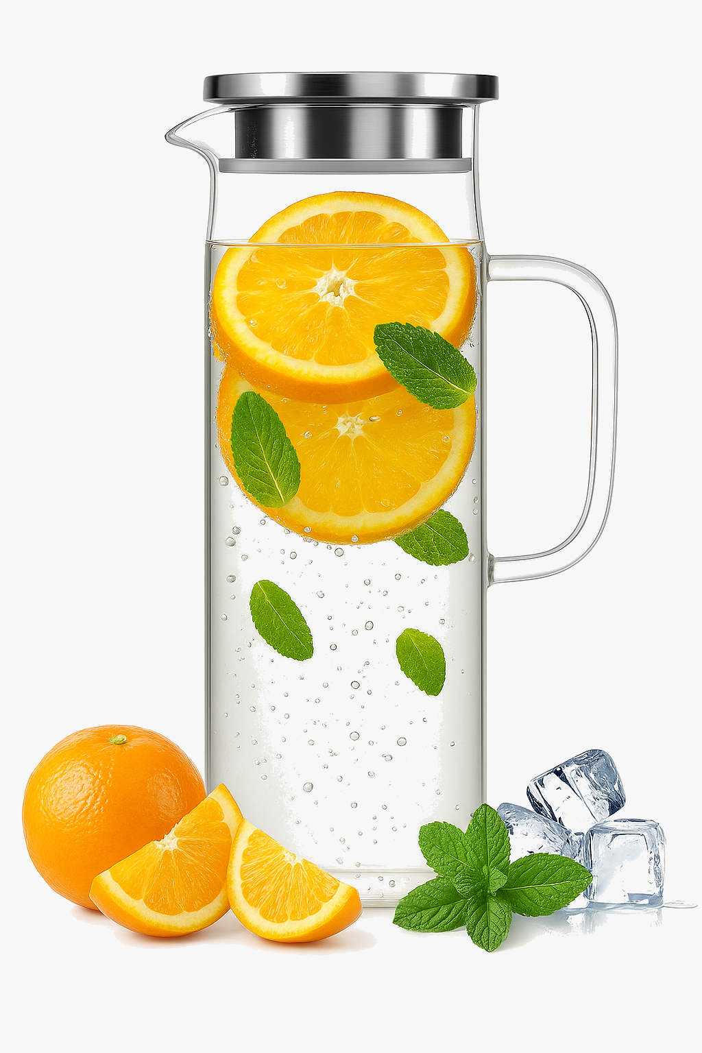 Glass pitcher with infuser and hermetic lid