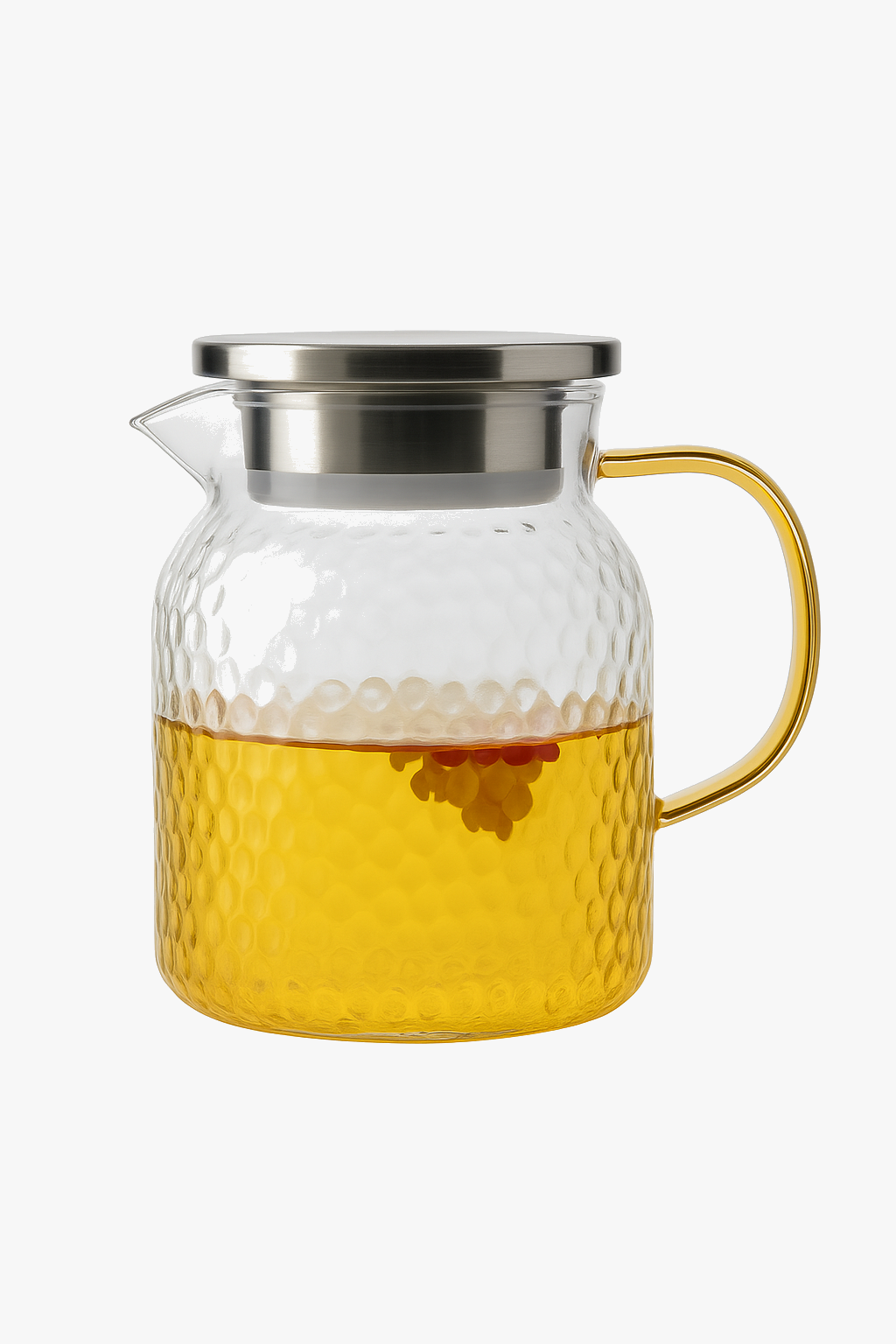 Transparent glass pitcher with design handle