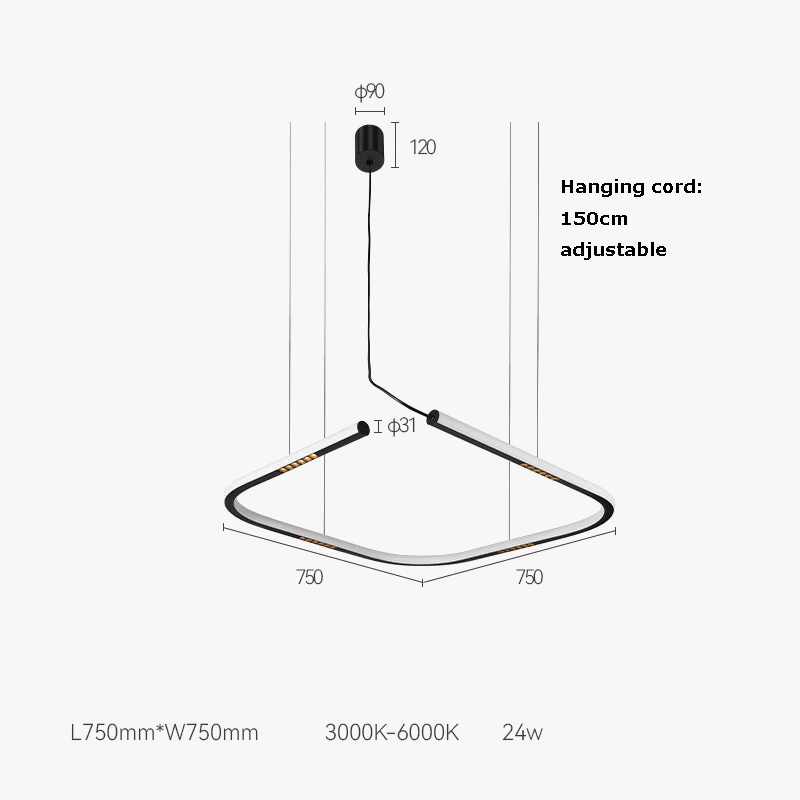 LED square ceiling with manual sensor trend 2024 modern lighting - view 7