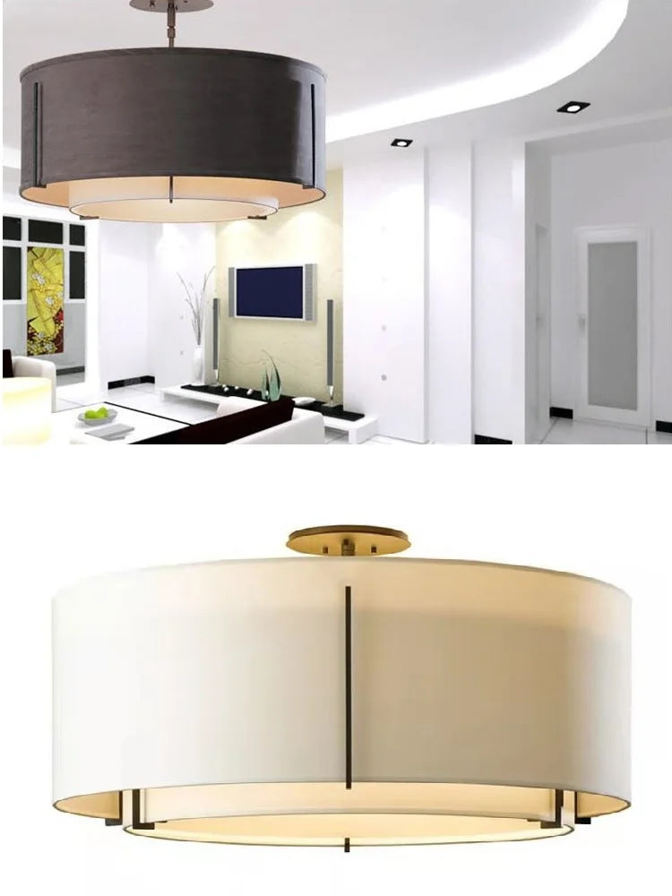 Chinese led ceiling lamp in soft decorative fabric - view 3