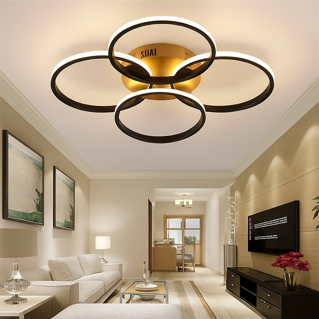 Nordic ceiling with modern ring lighting - view 2