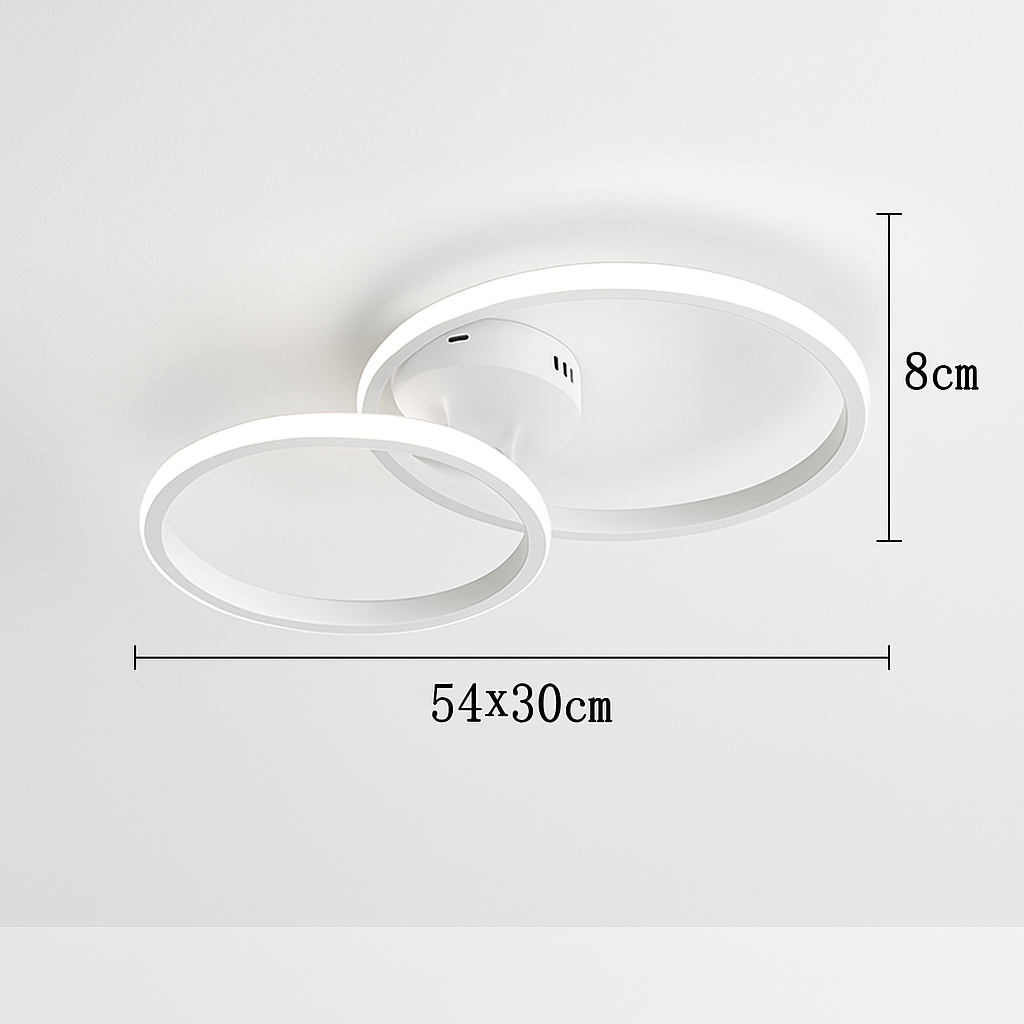 Nordic ceiling with modern ring lighting - White L54x30cm / Warm White
