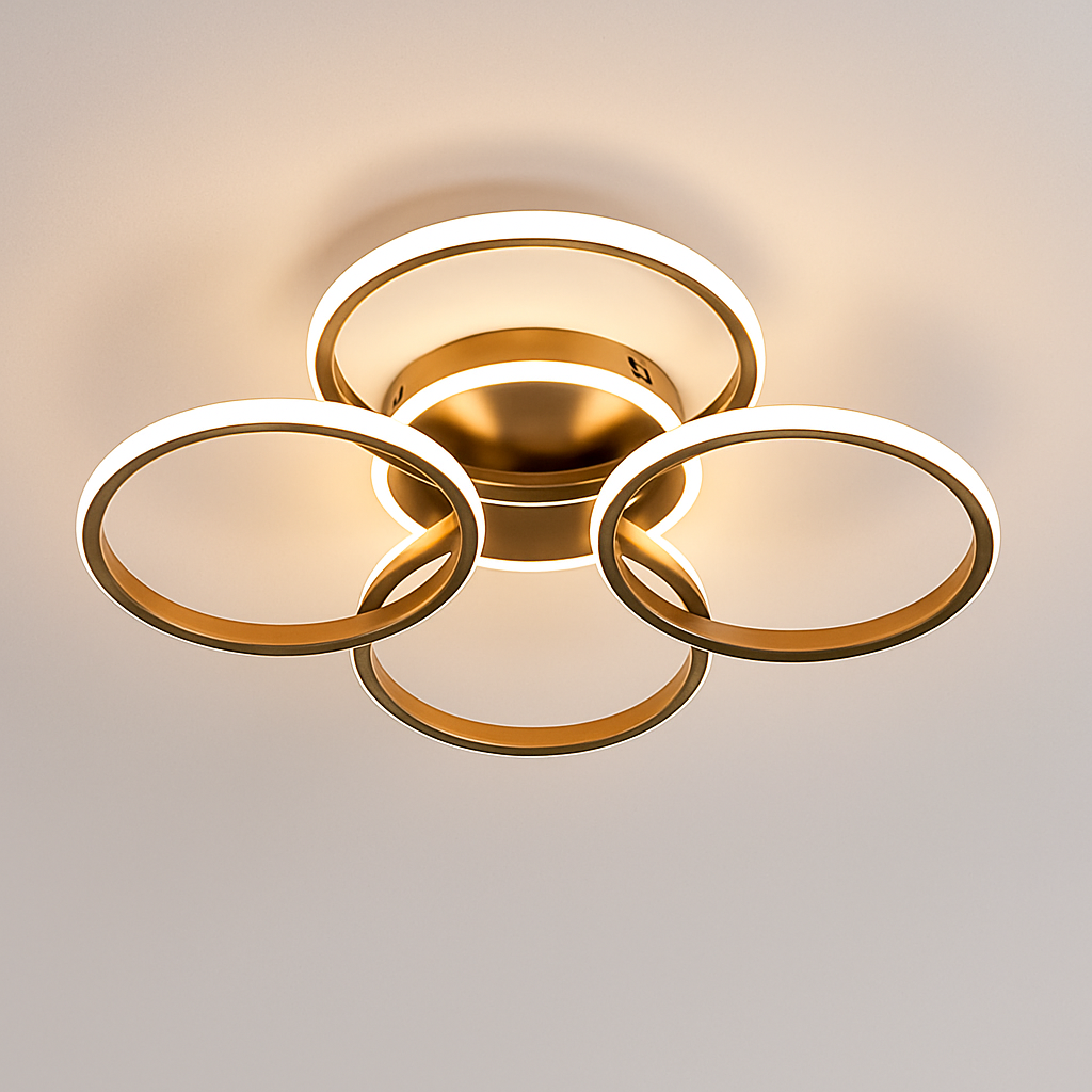 Nordic ceiling with modern ring lighting - Round B L66x66cm / Warm White