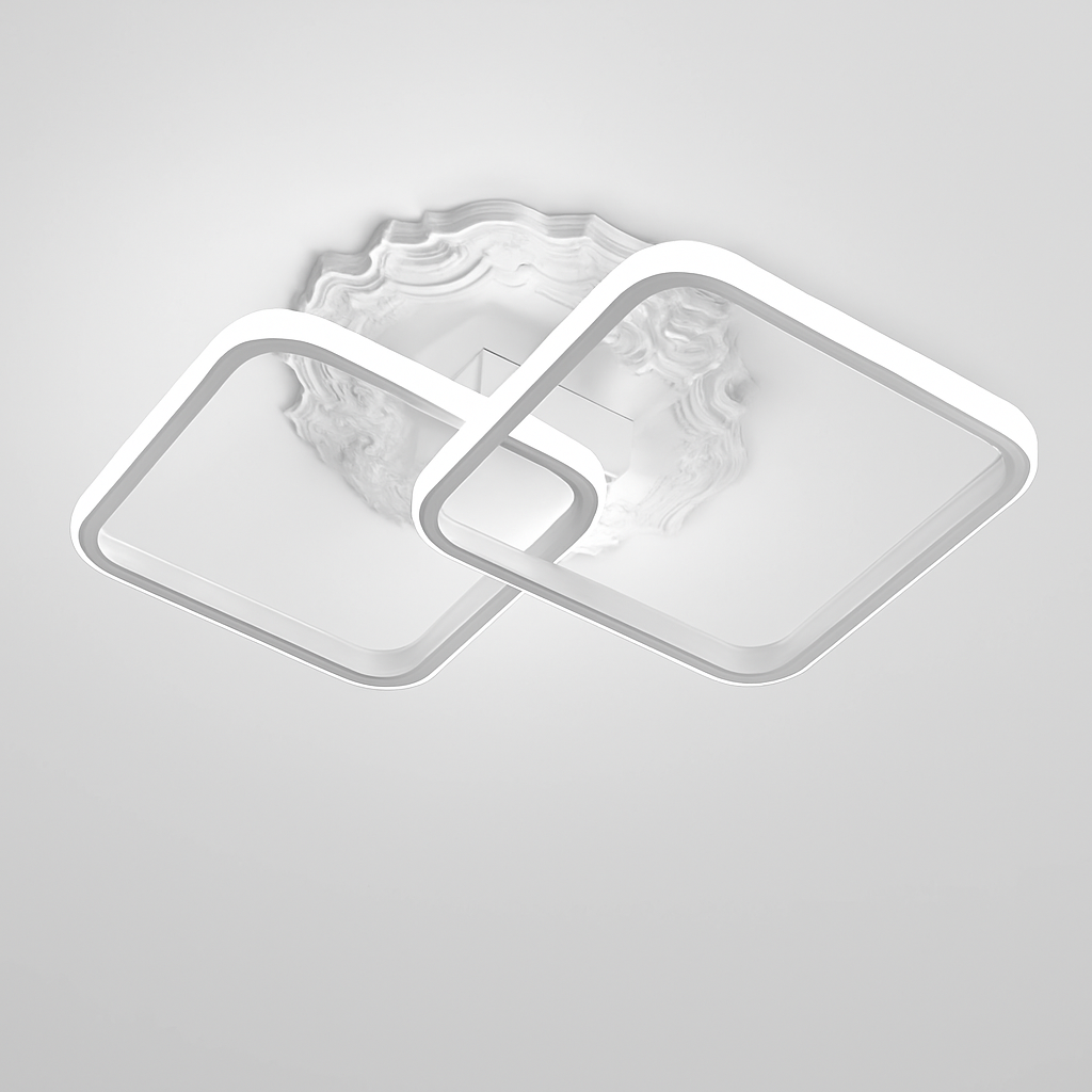 Nordic ceiling with modern ring lighting - White L68x39cm / Warm White