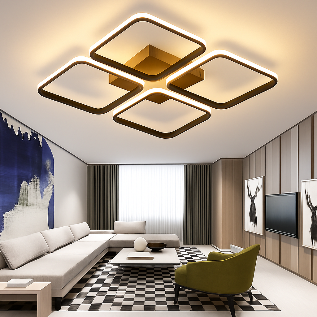 Nordic ceiling with modern ring lighting - view 5