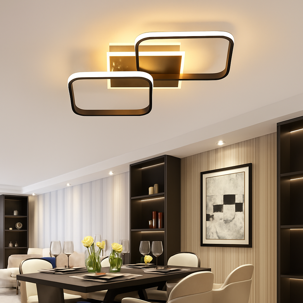 Nordic ceiling with modern ring lighting - view 6