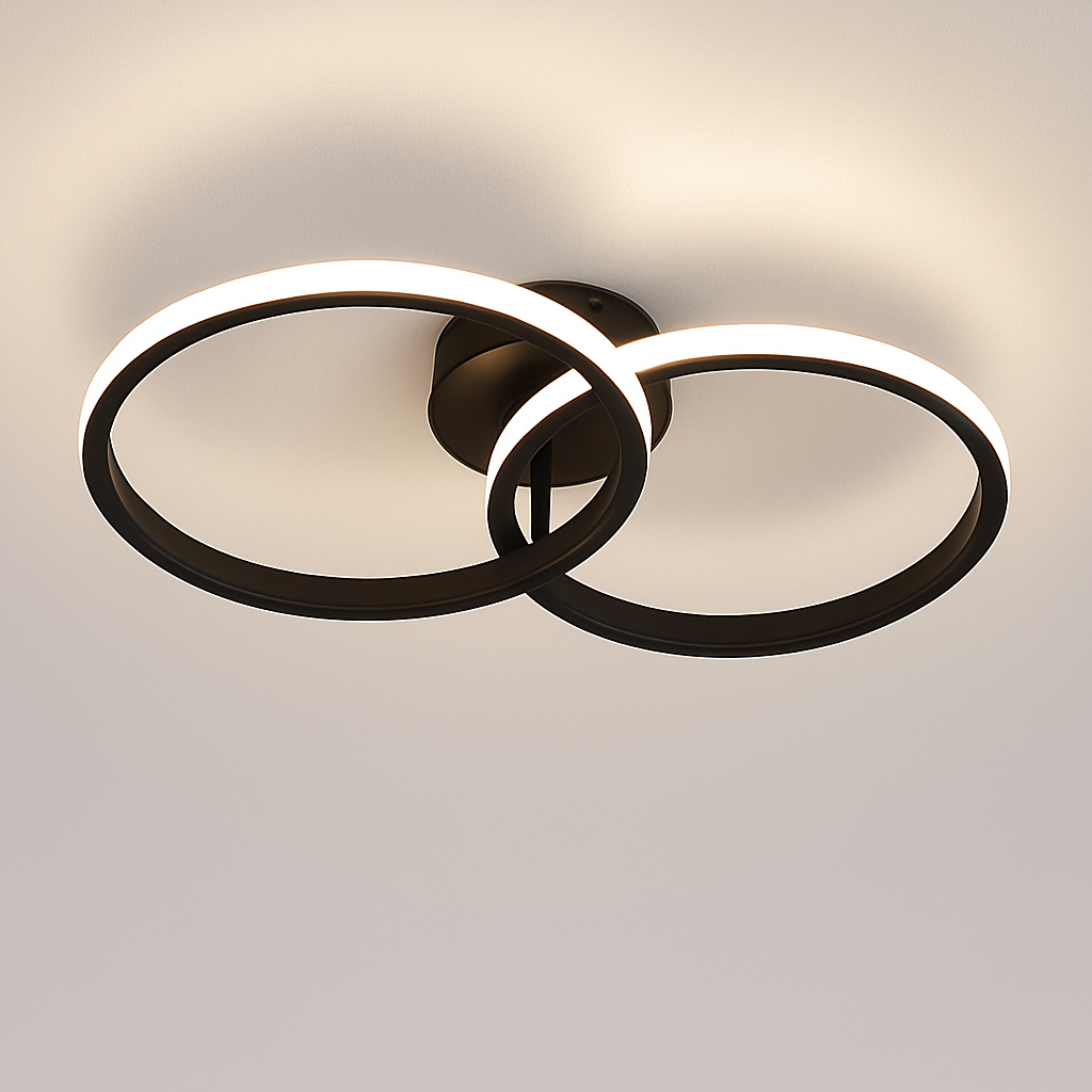 Nordic ceiling with modern ring lighting - Black L54x30cm / Warm White