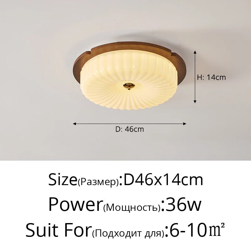 Retro ceiling lamp in solid wood medieval style for eye protection - view 7