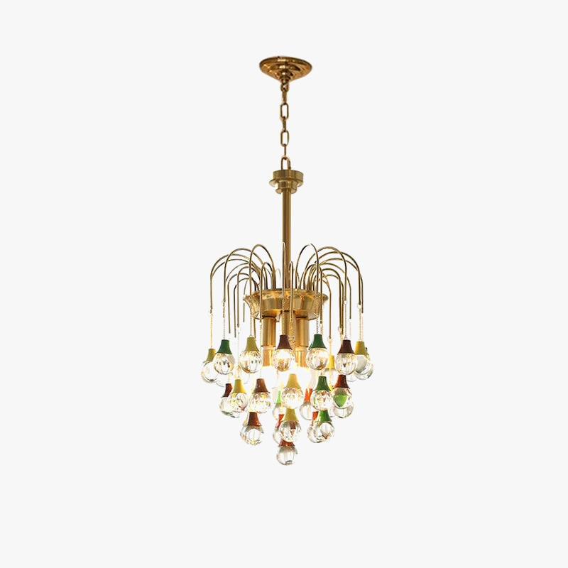Trendy ceiling top angel's tear crystal led modern elegant hanging - view 5