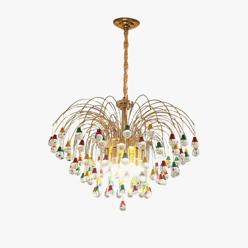 Angel's tear trendy ceiling lamp in elegant light crystal for interior