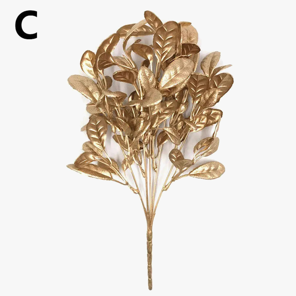 Artificial metal plant floral bouquet for festive decoration - view 4