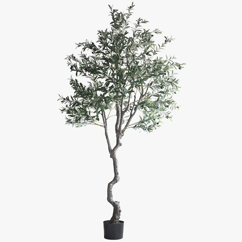 Artificial olive plant in pot for interior decoration