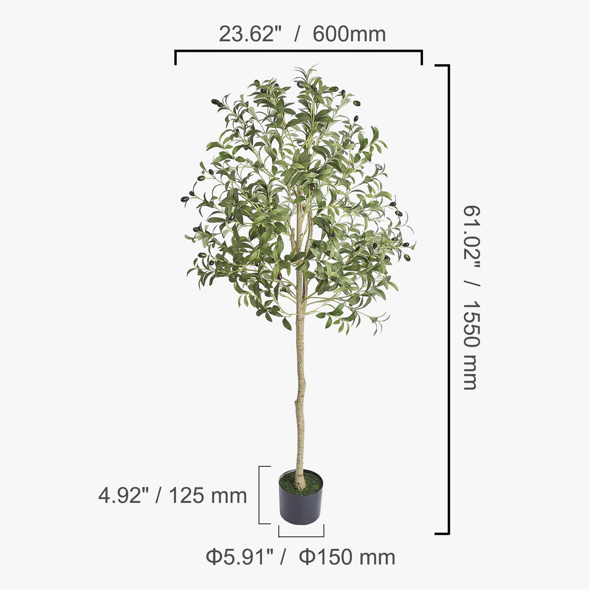 Artificial olive plant secure low maintenance for indoors - view 6